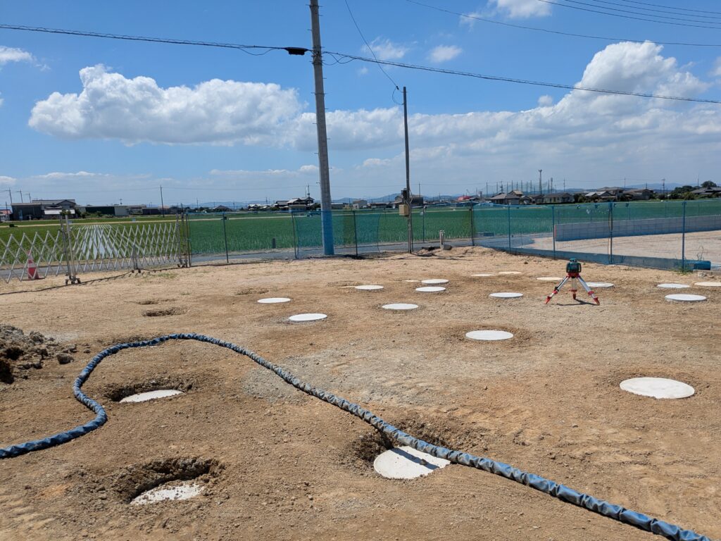 地盤改良工事中 現場パトロール行ってきました♪