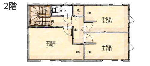デザイナーズハウス木屋の参考プラン間取り2階